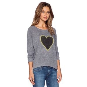 Nation LTD Gray Sweatshirt with Black Heart
